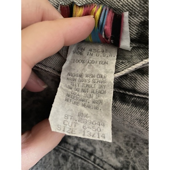 Vintage 80's Kayo of California Denim Gray Acid Wash Pencil Skirt Slit Sz 13/14 - Picture 11 of 11